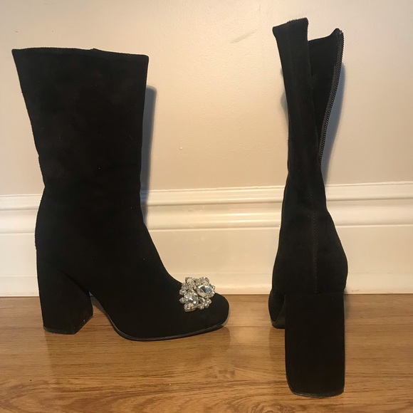 Boots for sale, suede, size 35 - Picture 3 of 5